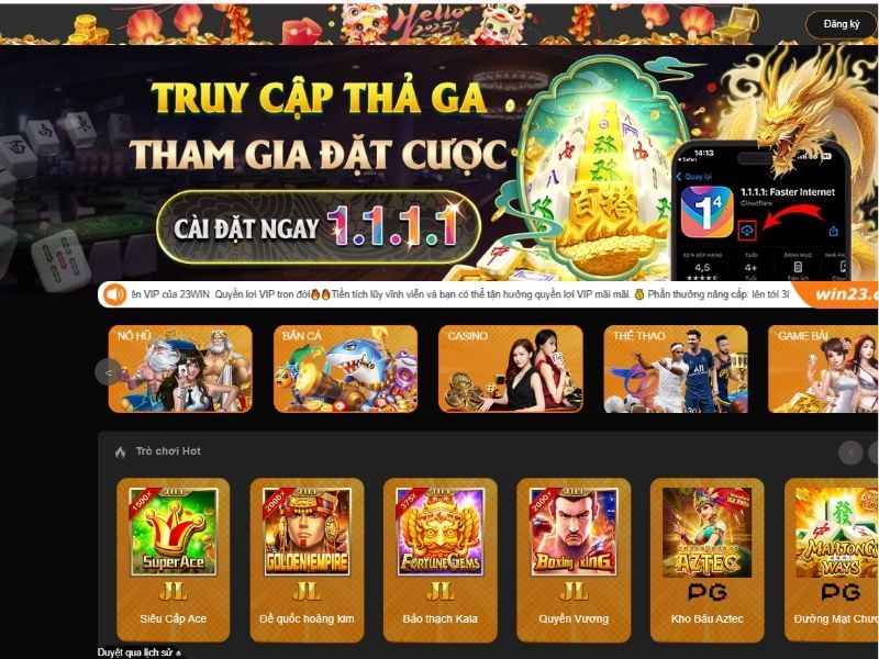 Truy cập vào kho trò chơi phong phú khi đăng nhập 23WIN